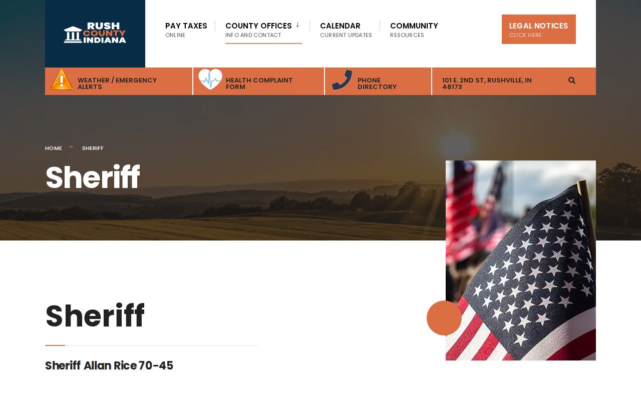 Rush County outstanding warrants Sheriff contact page