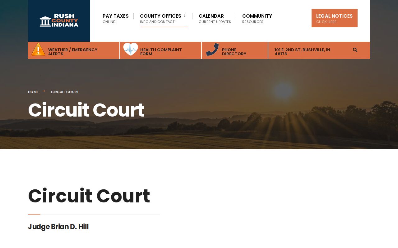 Rush County warrant records Circuit Court contact