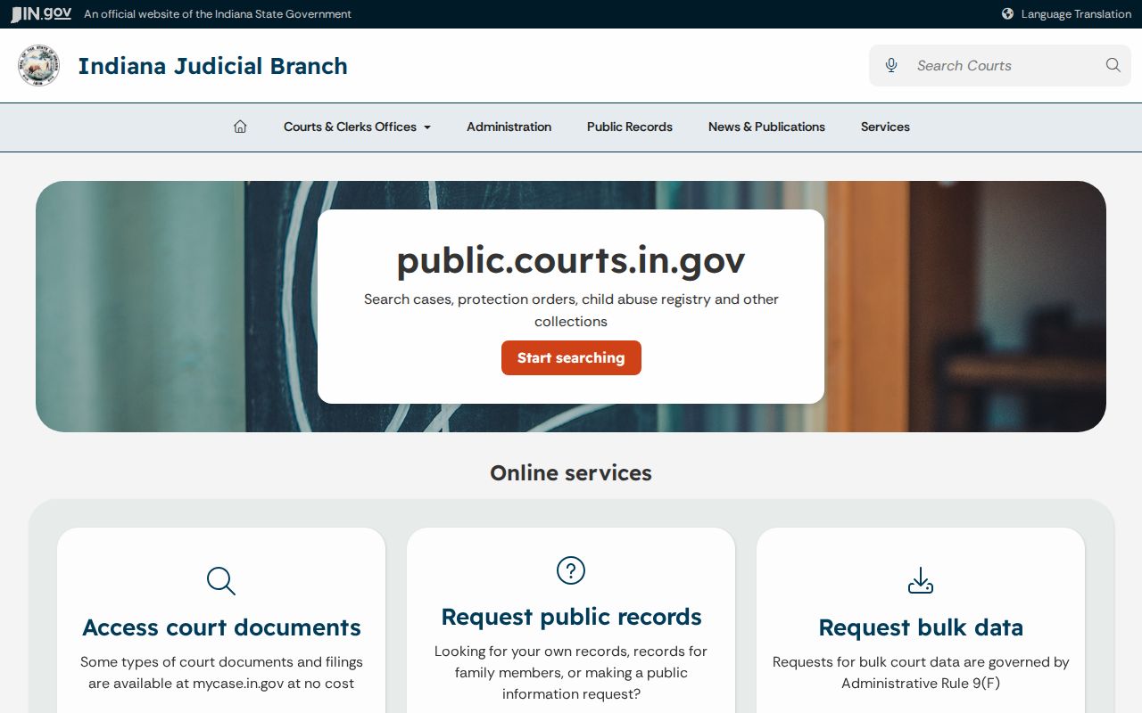 Rush County municipal warrant public court records guidance